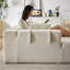 Mobilier de chambre à coucher rembourré moderne en chenille - Canapé modulaire en forme de L de 108 po avec 6 coussins, canapé confortable et douillet pour la vie, coussins, à combiner, polyvalent-125584321