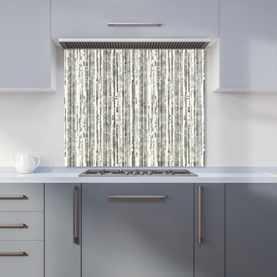 Washed Out Canvas Pattern Premium Glass Kitchen Splashback W600mm x H750mm