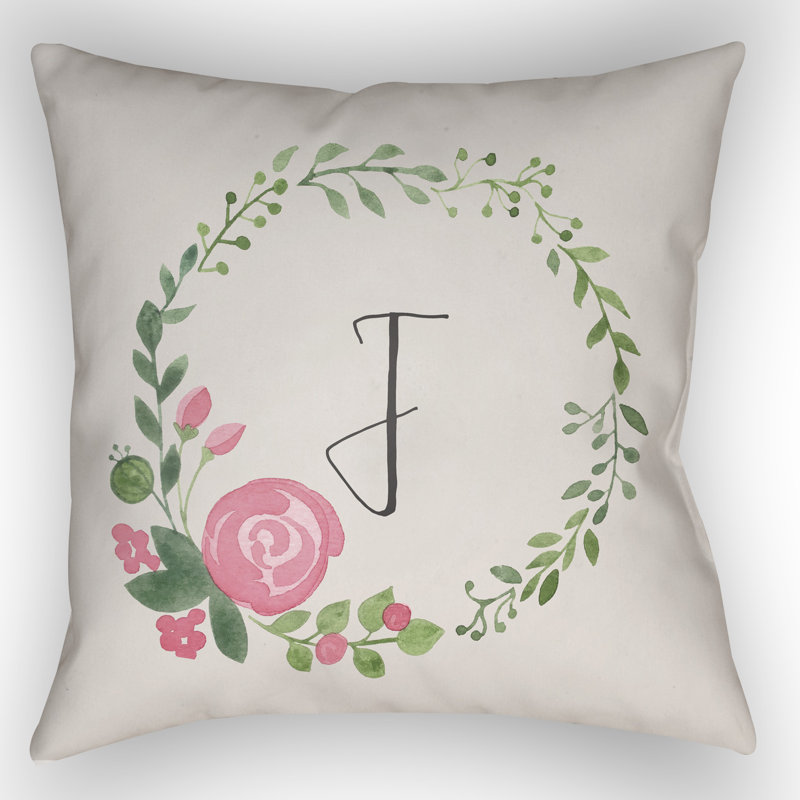 Floral Outdoor Throw Pillow, 18" H x 18" W x 4" D, M
