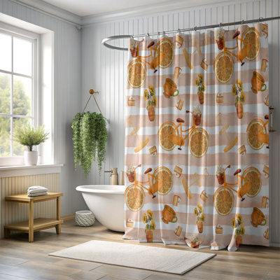 Orange Pop - 1 Piece Standard Shower Curtain