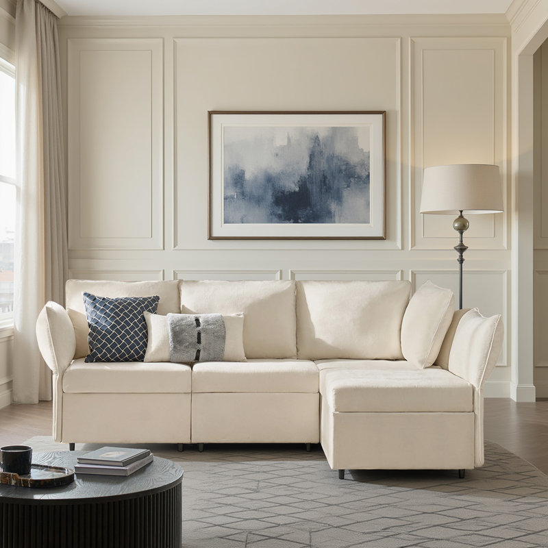 Canapé modulaire 4 pièces Woodring, Beige