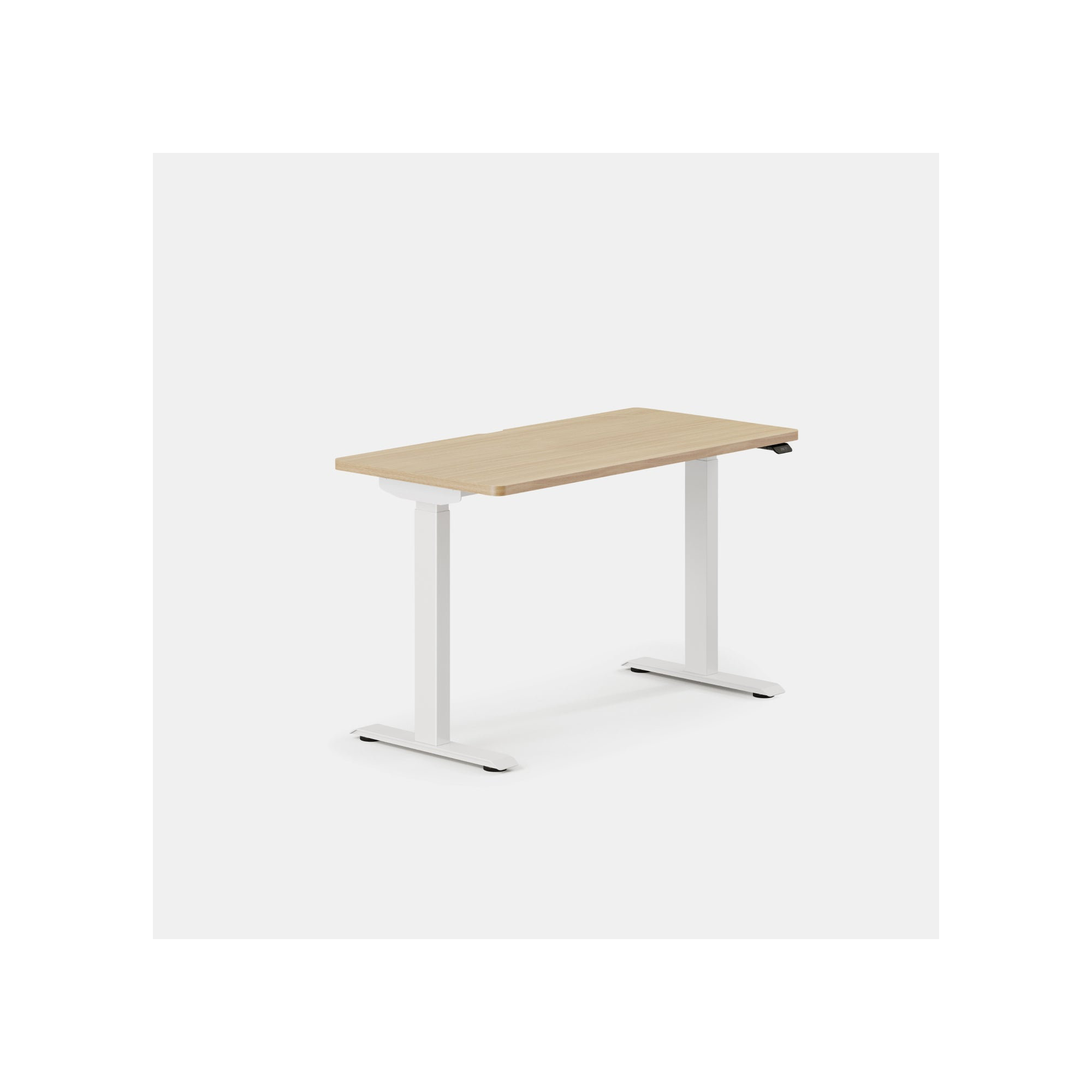Duo Standing Desk, 47.3" H x 48" W x 24" D, White, Woodgrain
