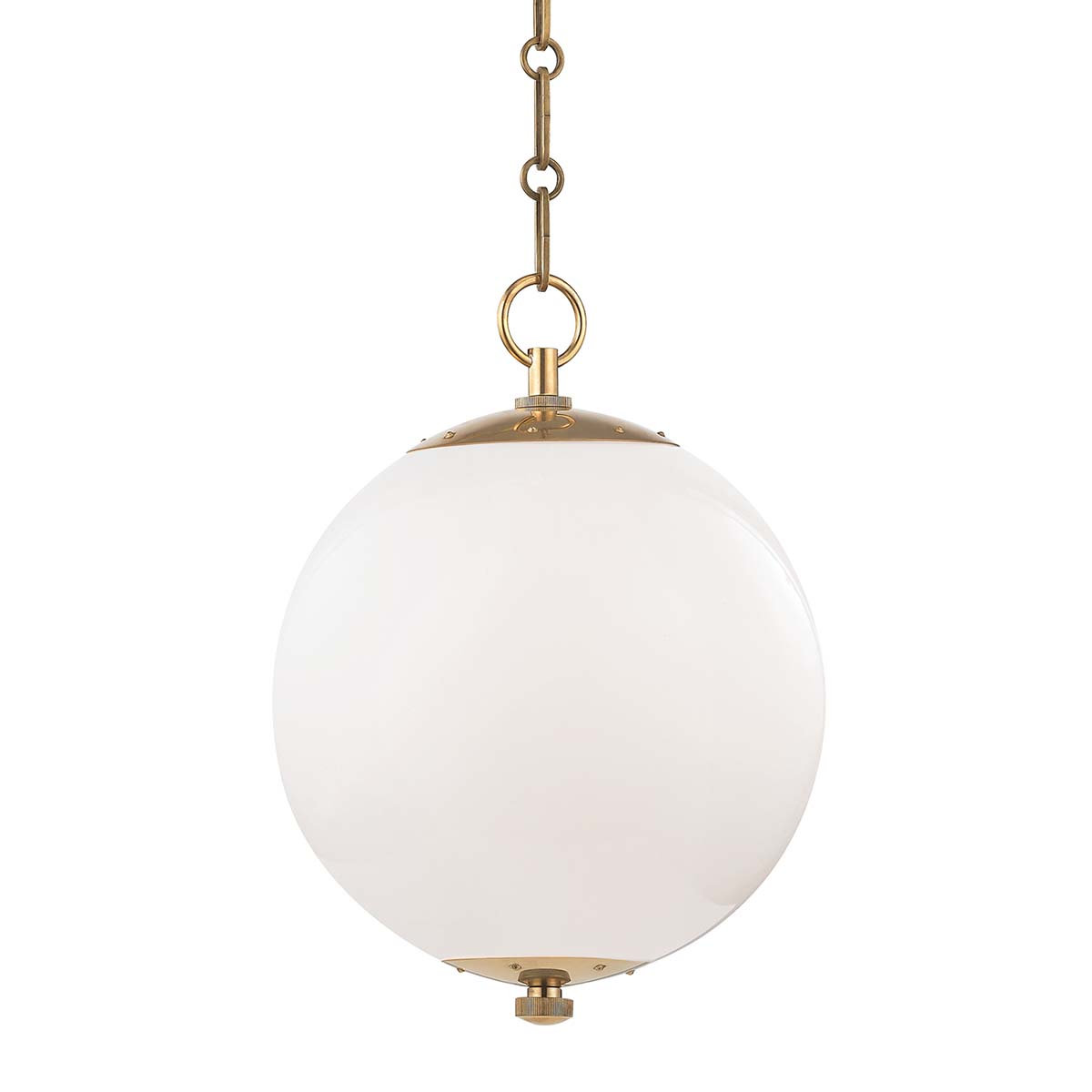 Sphere No.1 Pendant by Mark D. Sikes, Aged Brass, 15.25" H x 11.5" W x 11.5" D