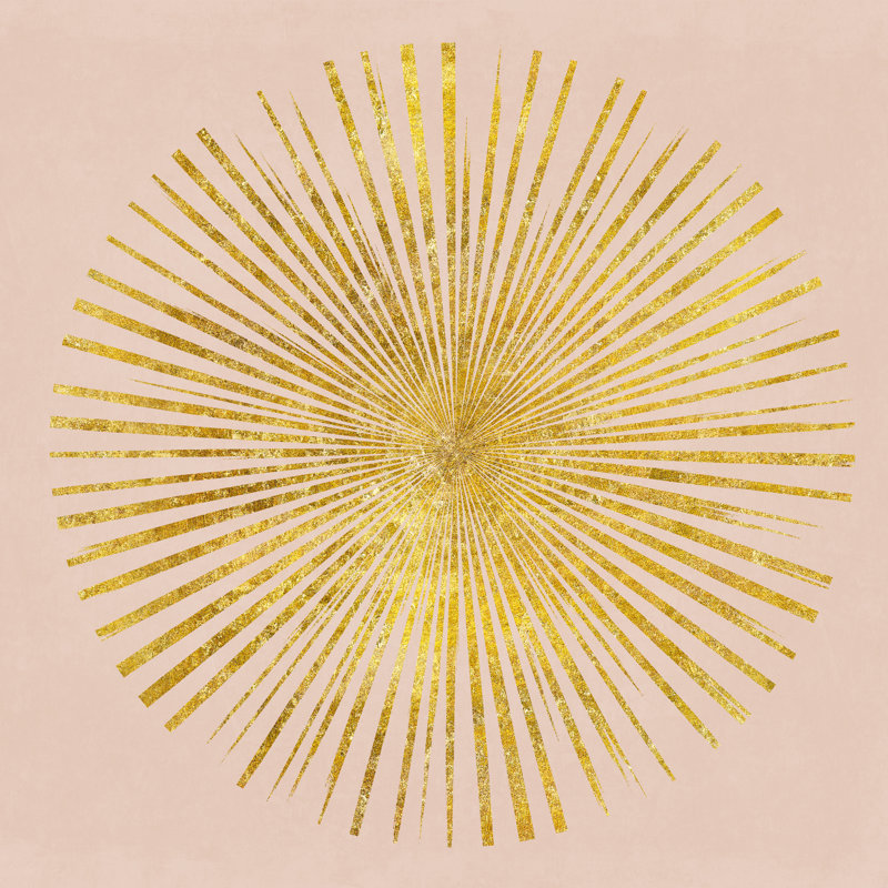 Sunburst I on Pink - impression sur toile tendue, H 36 po x l 36 po