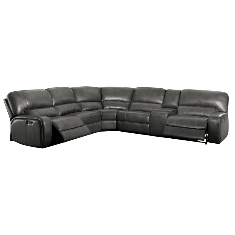 Canapé modulaire Dowsett, Faux cuir gris