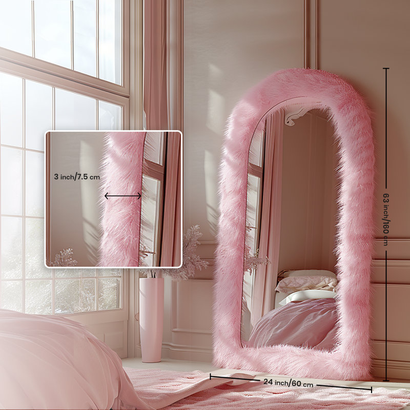 Jezell Arch Mirror, 63" x 24", Pink