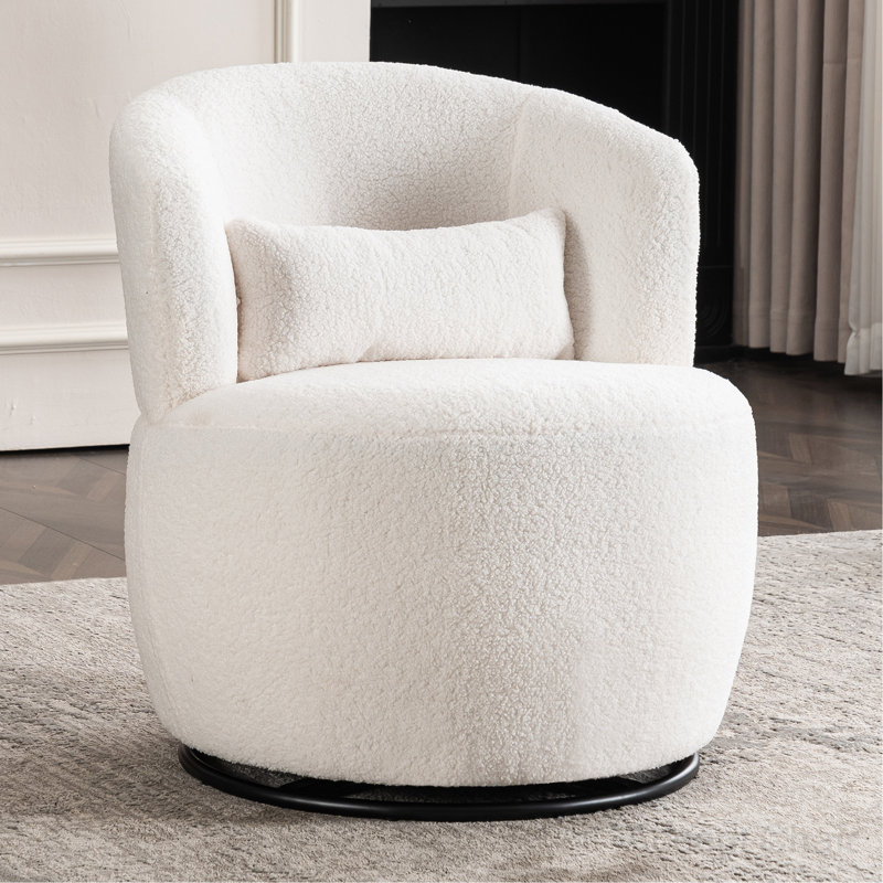 Chaise d'appoint pivotante de 25,59 po Andesine, Ourson blanc