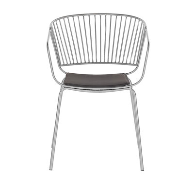 Boghos 44cm H Metal Slat Back Armchair