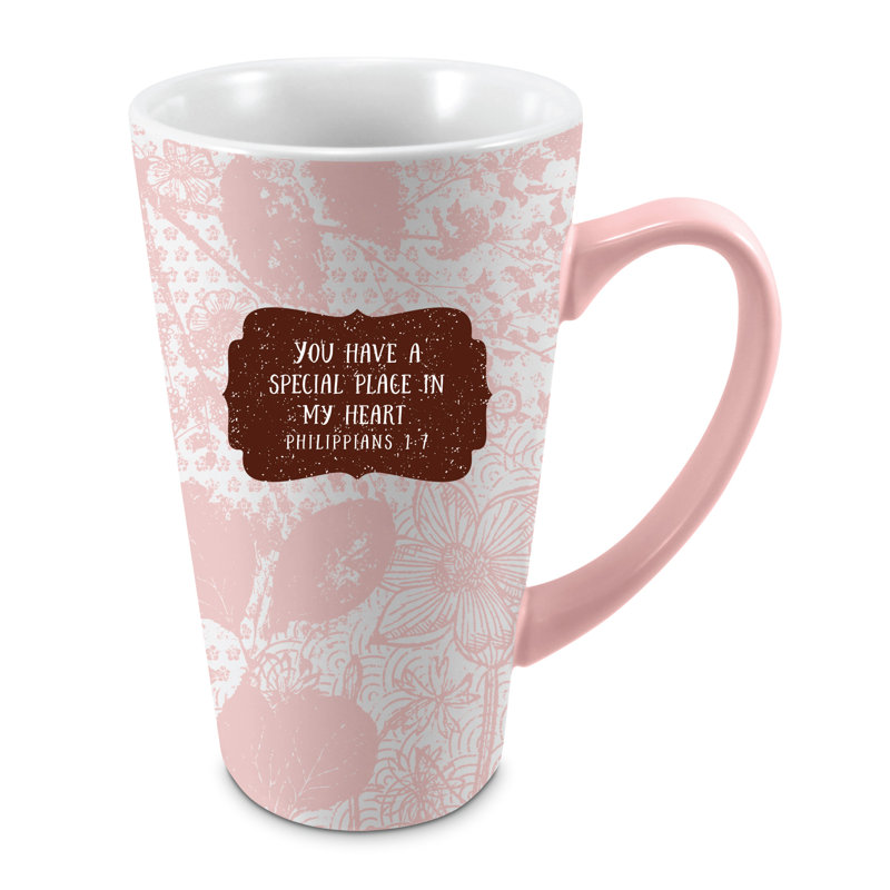 Mug Latte Pretty Prints Blush Ceramic