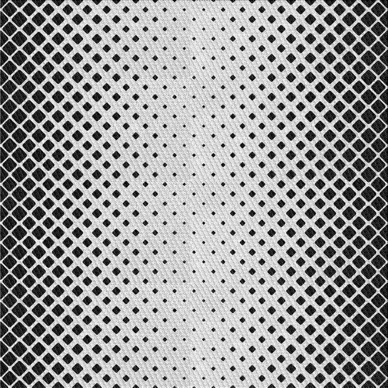 Tapis noir à motifs géométriques, Carré 6 pi