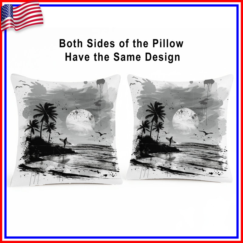 Coussin Surf, coussins double face Nature, 14 X 14 pouces