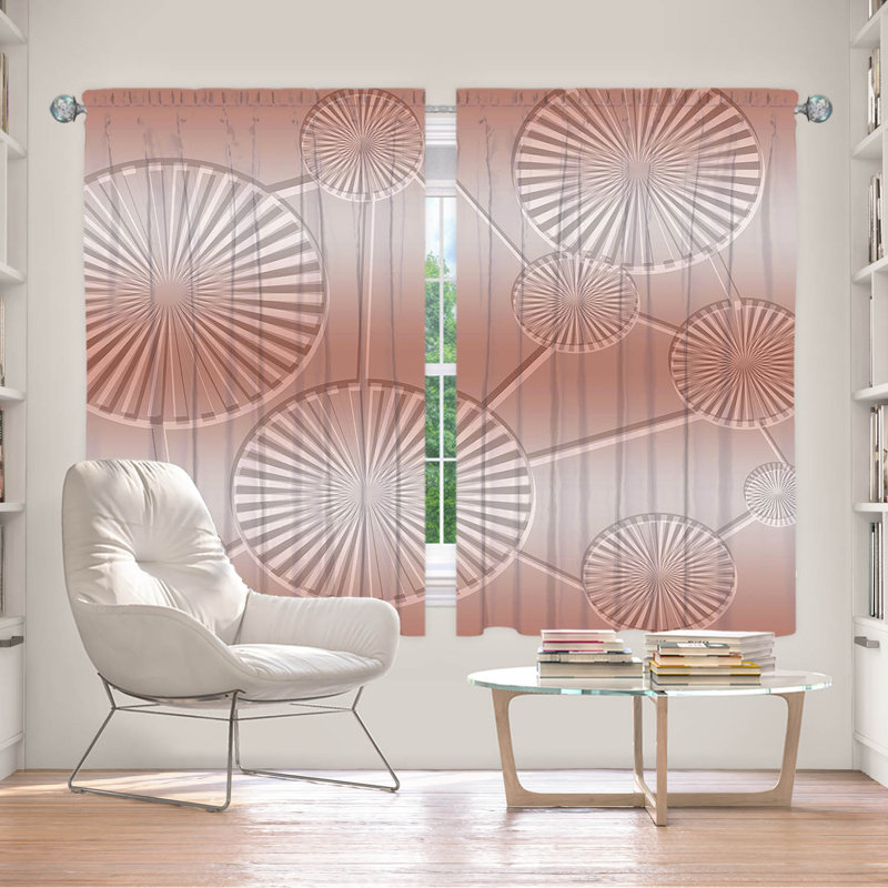 La paire de rideaux obscurcissant en polyester Biniam filtre la plupart des rideaux de lumière, Gris / Rose