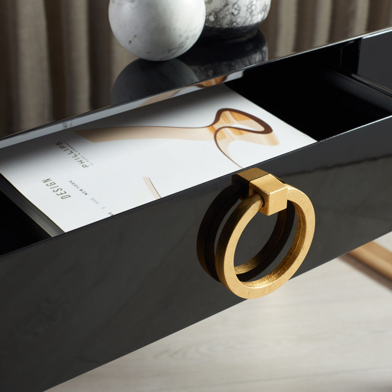 Bureau Hamlig, Laque noire / or