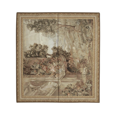 Wool Floral Area Rug in Brown