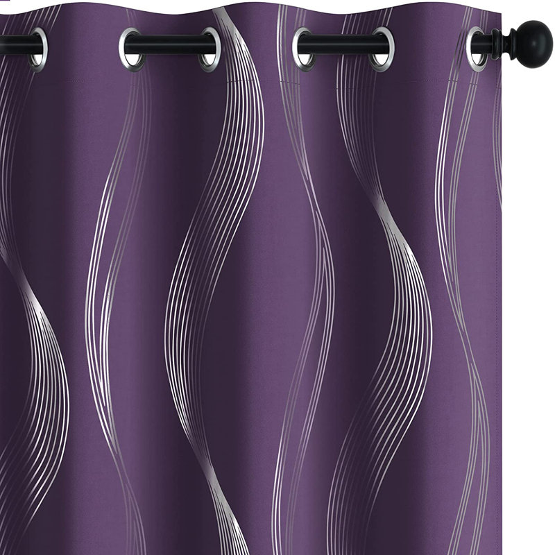 Paire de rideaux occultant et isolants avec œillets Spurgh, L 42 po x L 54 po, Raisin mauve