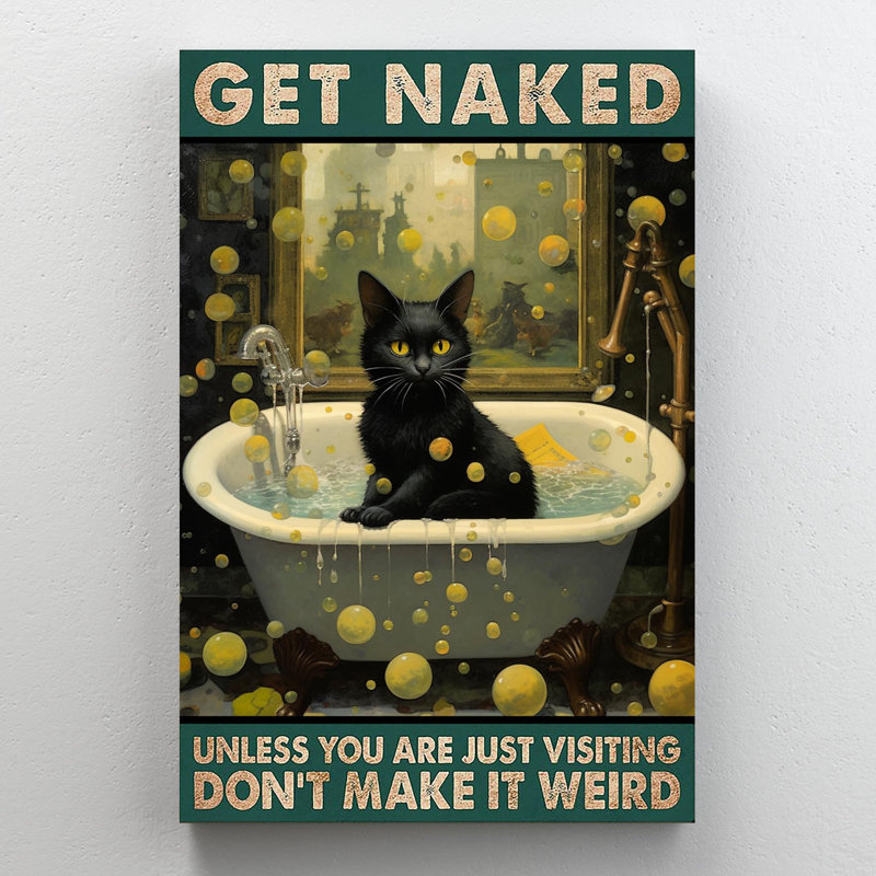 «Black Cat Don't Make It Weird 2», impression sur toile, H 36 po x l 24 po x P 1,25 po