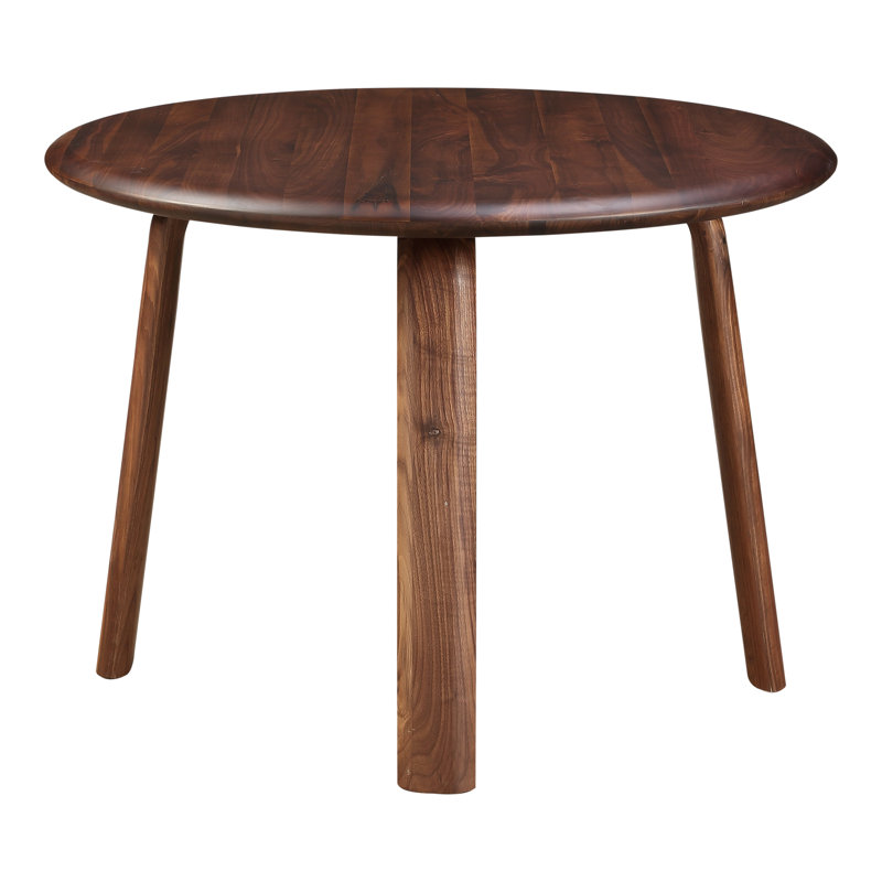 Malibu Round Solid Wood Dining Table, Brown