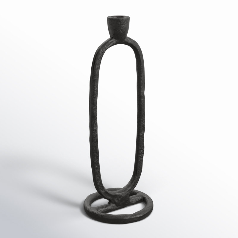 Porte-bougie ovale, H 11 po x l 4 po x P 4 po, Noir