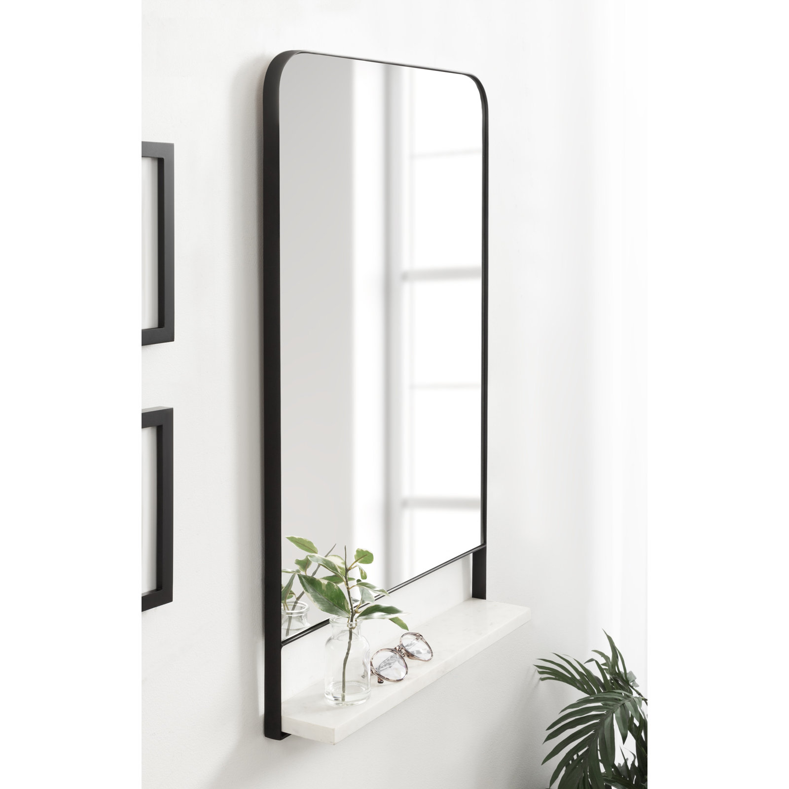 Branchville 34" Mirror, White and Black, 20" x 34", Rectangle
