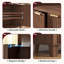 Bibliothèque de rangement / armoire arquée avec portes cannelées et tablettes réglables - entrée, salon-703414286-697144277