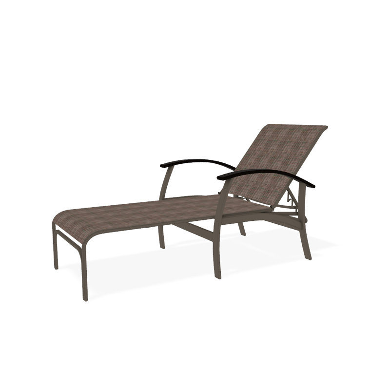 Belle Isle Outdoor Chaise Lounge, Textured Beachwood, Forest Forest Green 22D Sunbrella®, Kona P10