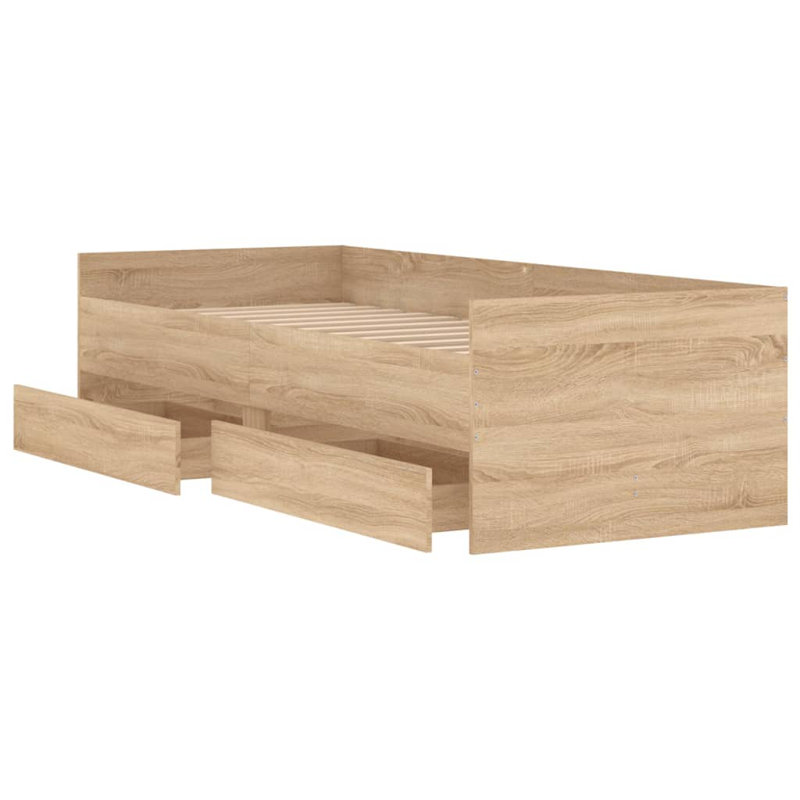 Nikash Bed, Single ( 90 x 200 cm), Sonoma Oak