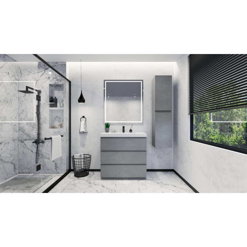 Ensemble de meuble-lavabo simple 35 po Hargrave, Gris ciment