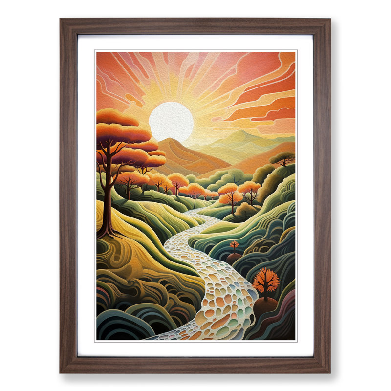 Landscape Deco No.2 - Framed Print, Walnut , 34cm H x 25cm W x 2cm D