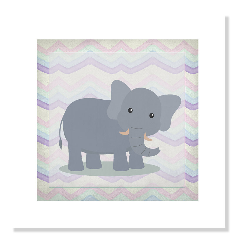 Art de l'éléphant rose, H 16 po x l 16 po x P 1 po, Papier