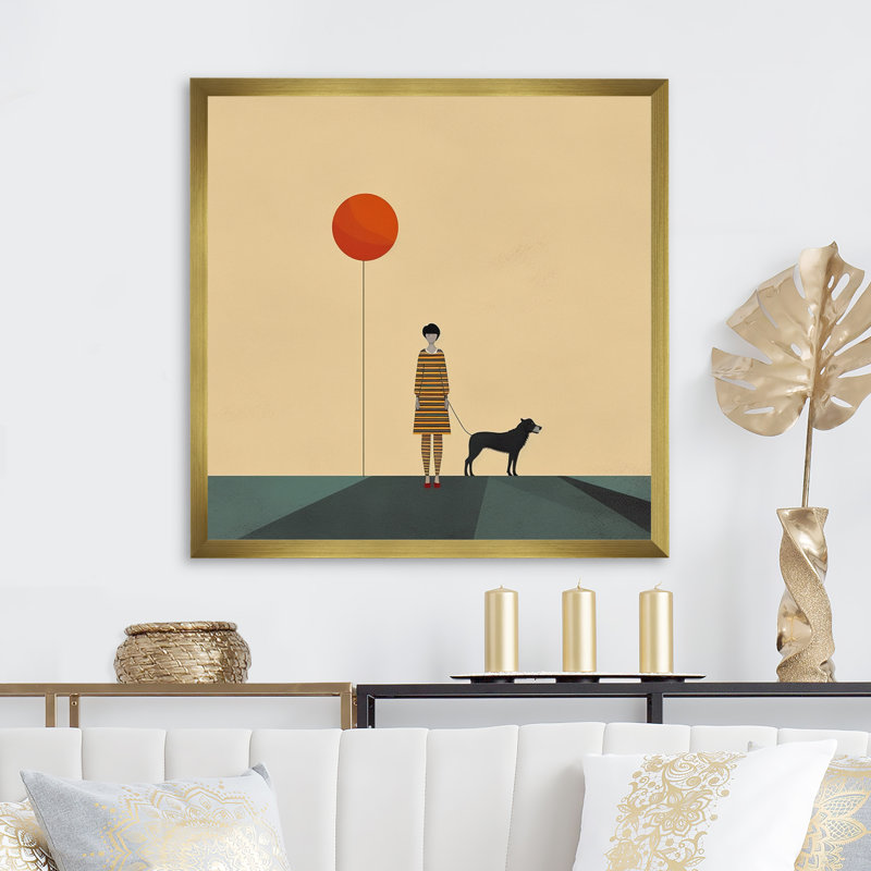 Minimalisme solidaire paysage V - impression, H 30 po x l 30 po x P 1 po, Encadrement doré