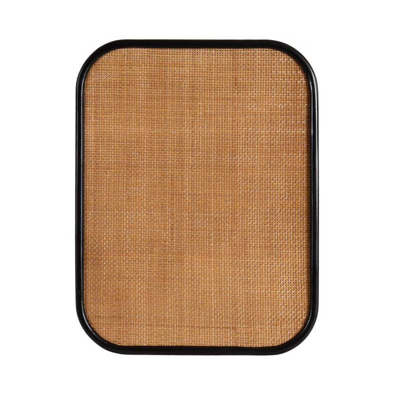 Rounded Rectangle Rattan Pinboard, Black