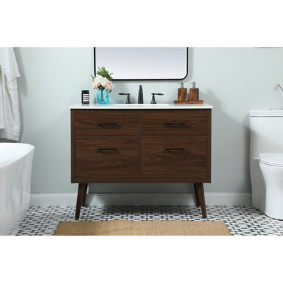 Steinfeldt 42'' Single Bathroom Vanity with Engineered Marble Top
