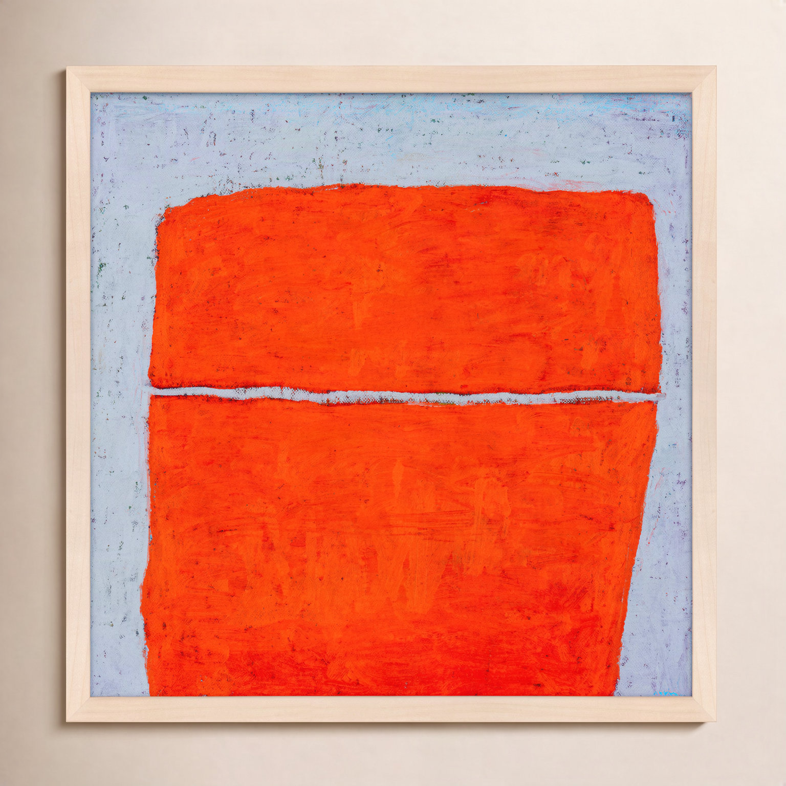Dowlin "Tangerine Split" Print by Stephanie Dennis, 30" H x 30" W  x 1.25" D, Maple