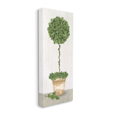 Art mural rond sur toile d'arbre en pot par Annie Lapoint