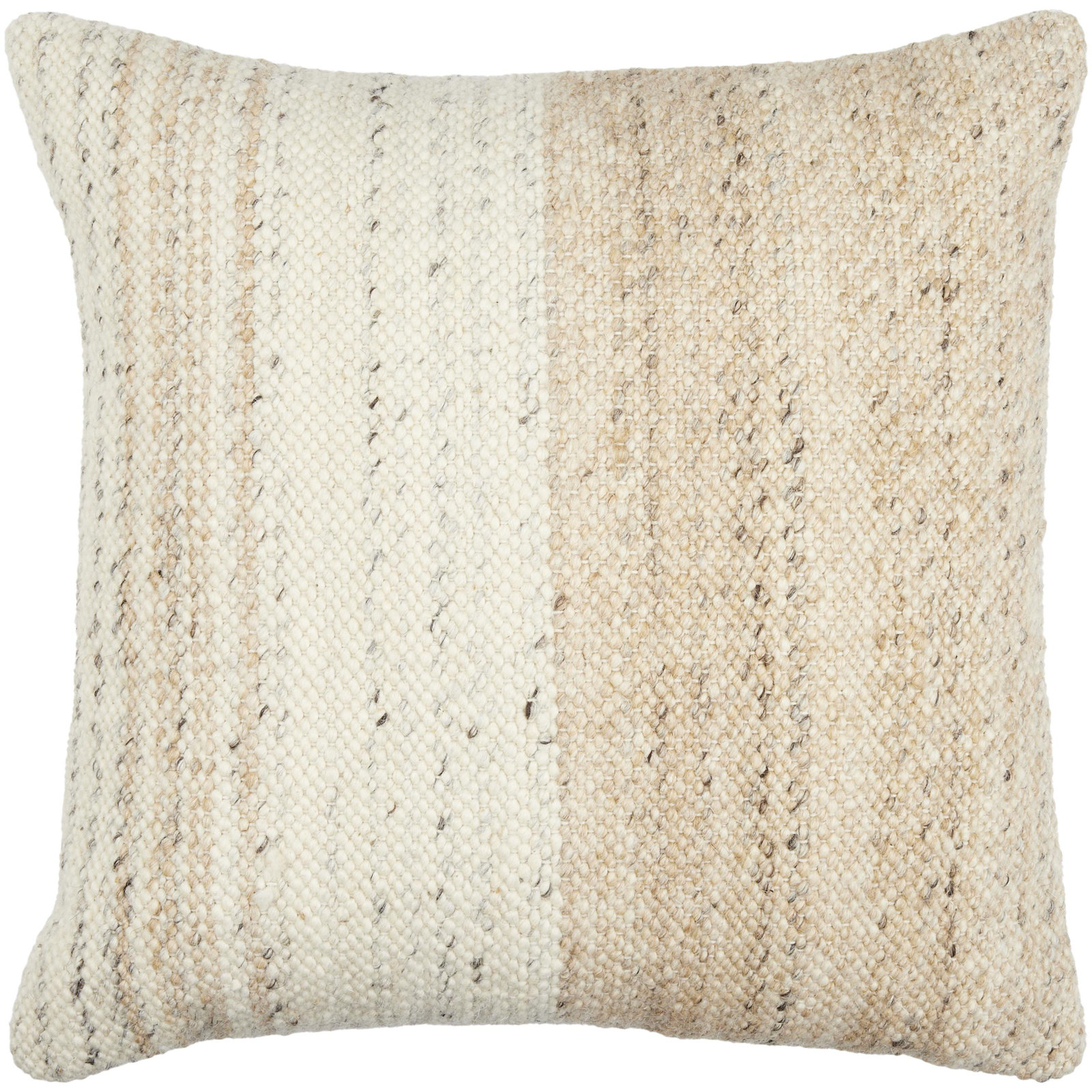 Dia Striped Wool Throw Pillow, 22" x 22", Down