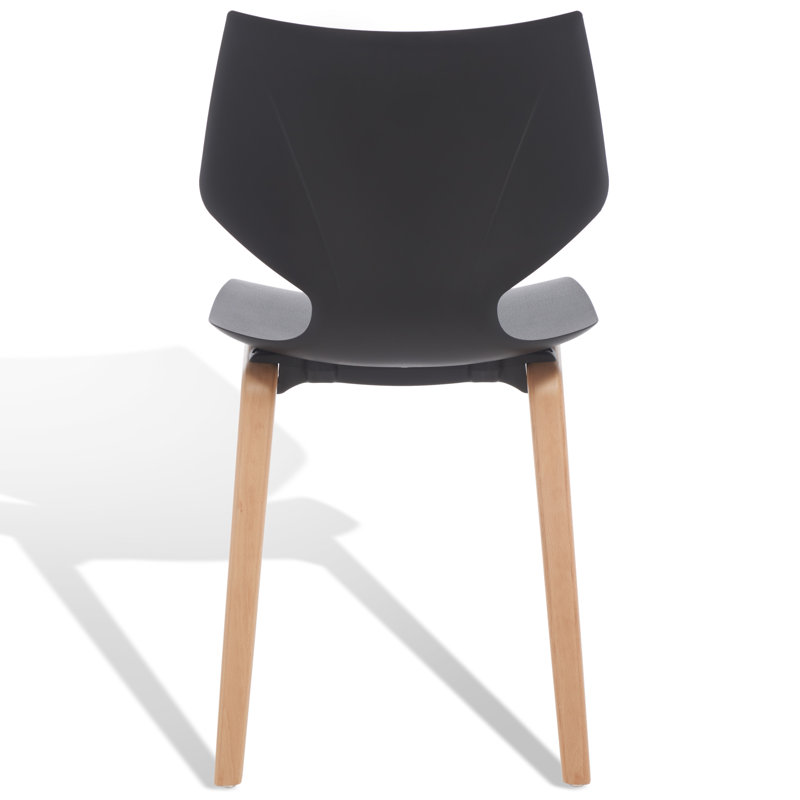 Black and Natural Wood Scandinavian Dining Chair Set