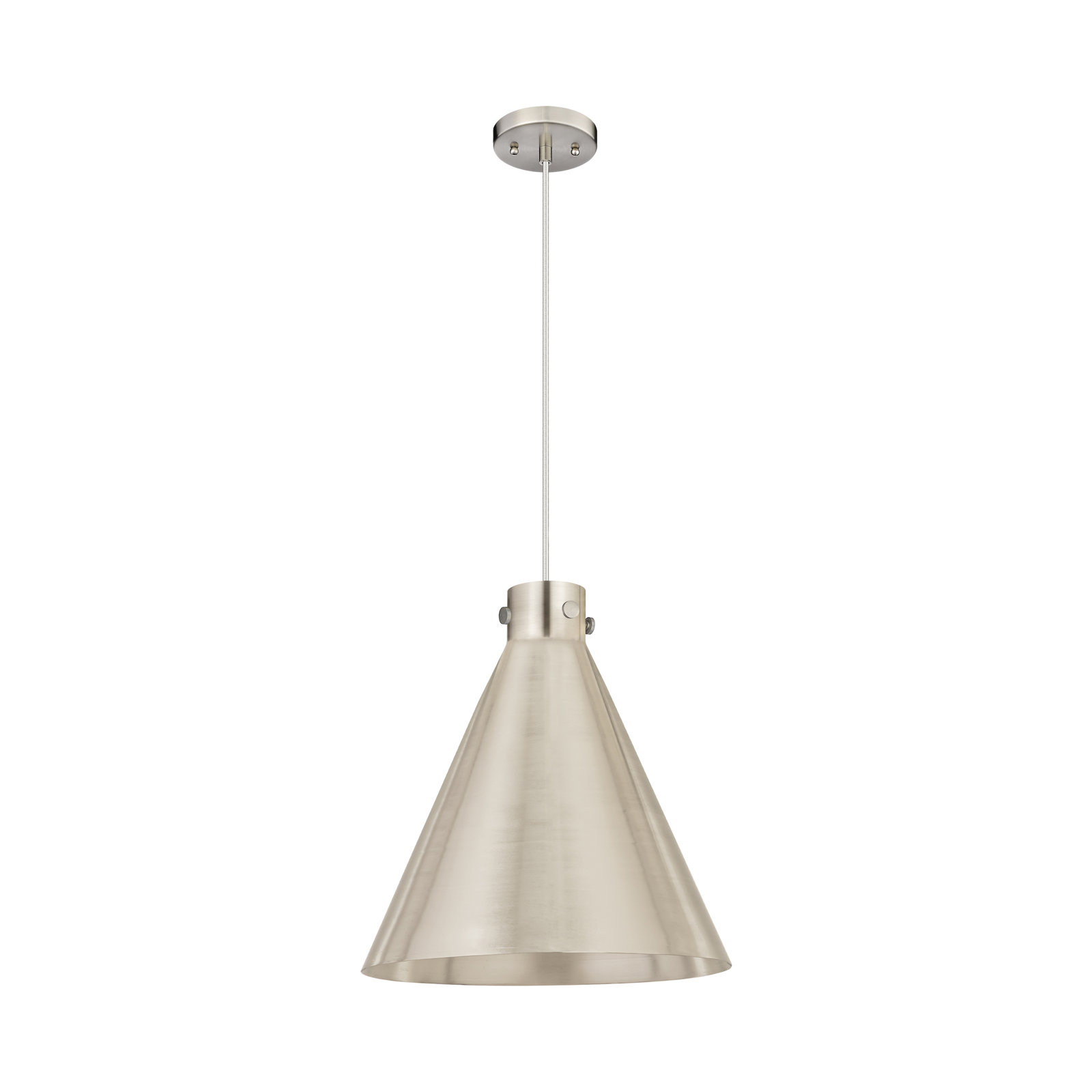 Coterie Single Light Metal Dimmable Pendant, 20.13" H x 18" W x 18" D, Satin Nickel