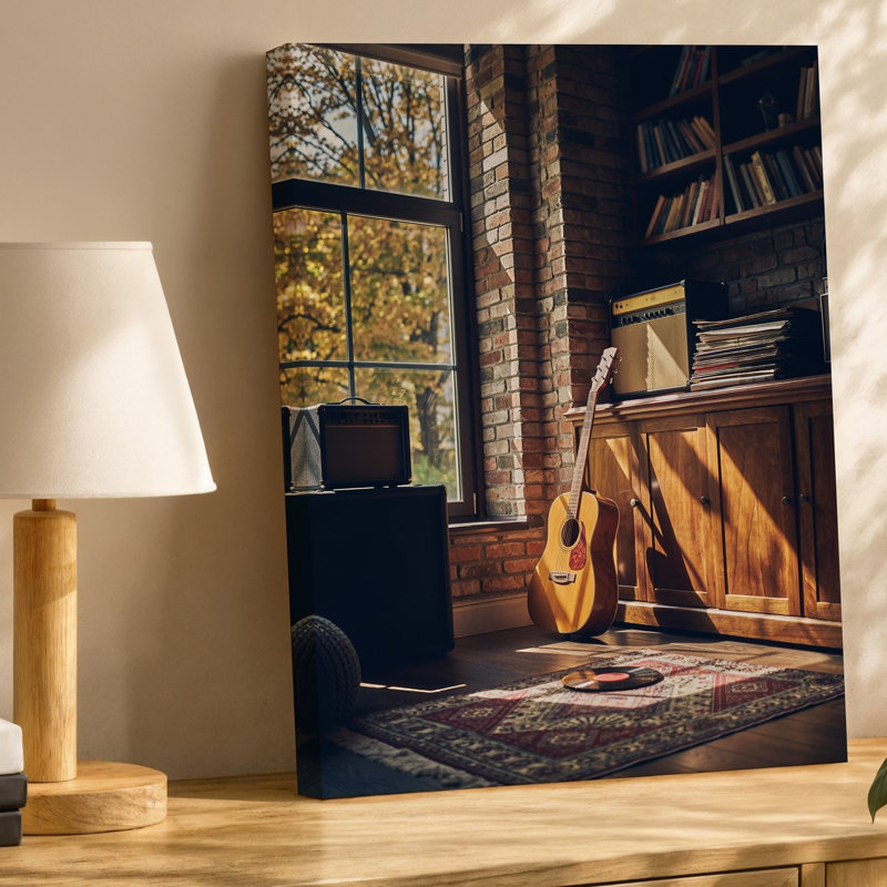 Toile, une chambre ensoleillée douillette avec une palette de couleurs chaudes avec art mural, H 20 po x l 20 po