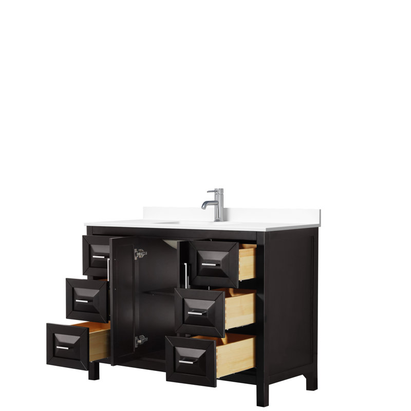 Daria Single Bathroom Vanity Set, Dark Espresso, Polished Chrome, 48"