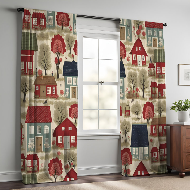 Paire de rideaux semi-transparents en polyester Rigley, L 40 po x L 61 po