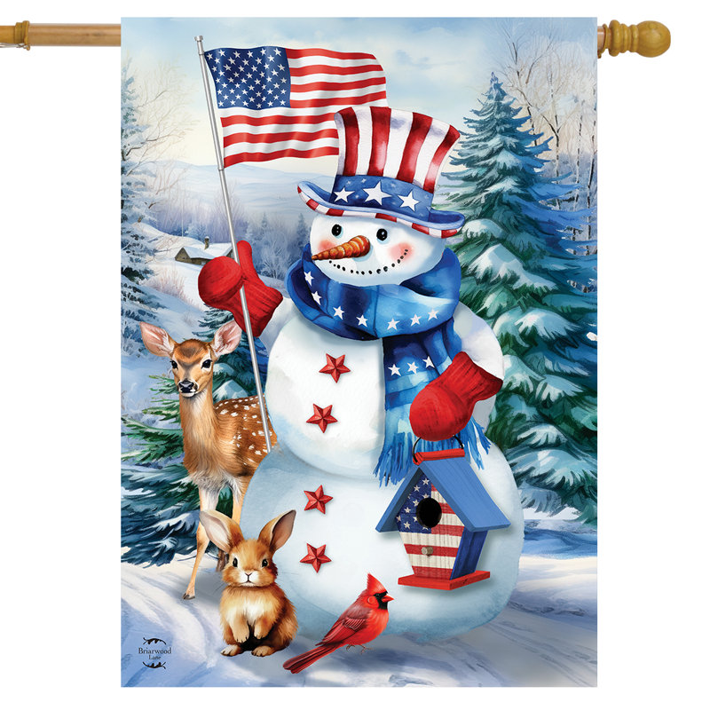 Drapeau américain «Snowman House»