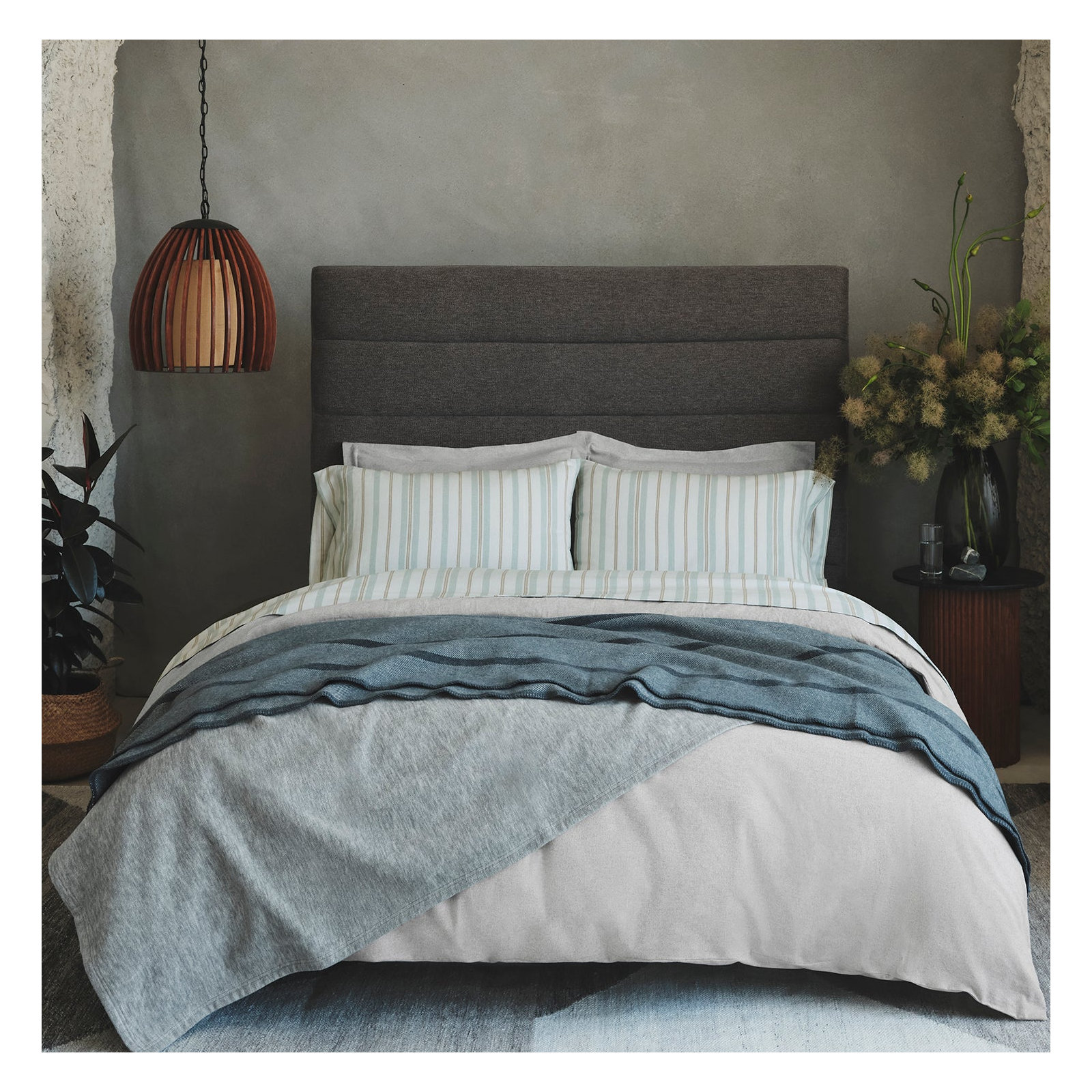 Cloud Cotton Flannel Duvet Cover, King Duvet Cover, Pale Gray Heather