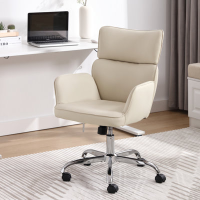 Chaise de travail pivotante en similicuir Caylin