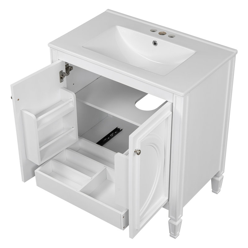 Meuble-lavabo 30 po avec lavabo, Blanc
