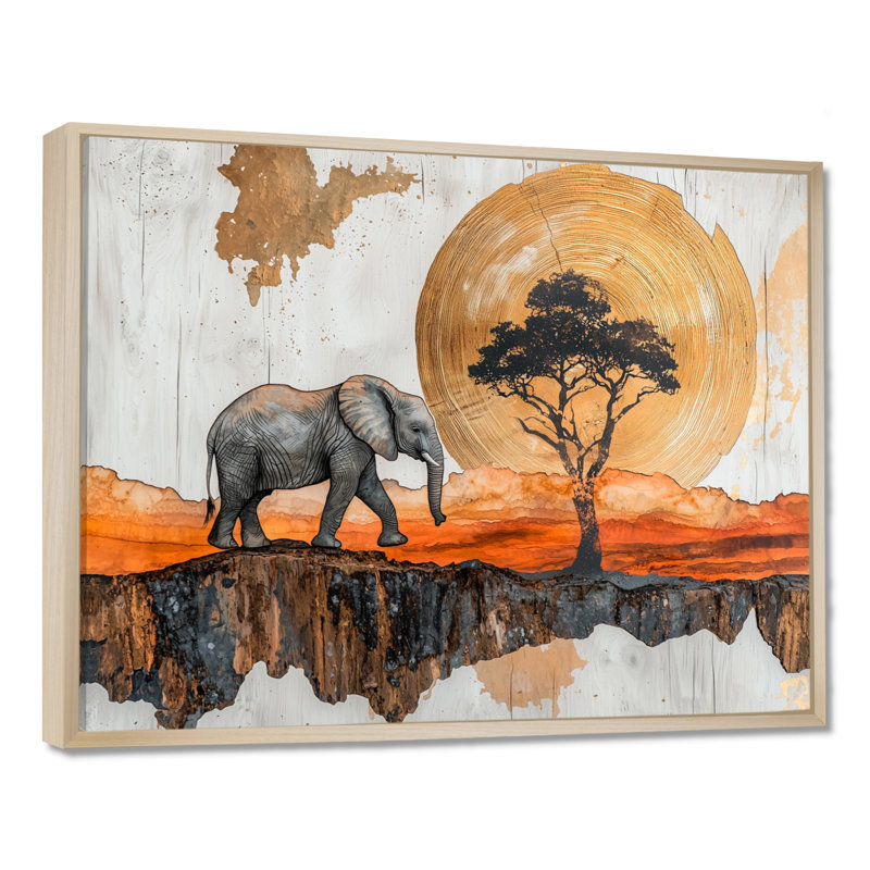 Gupton - Animals Wall Art, H 12 po x l 20 po, Impression encadrée flottante, Crème