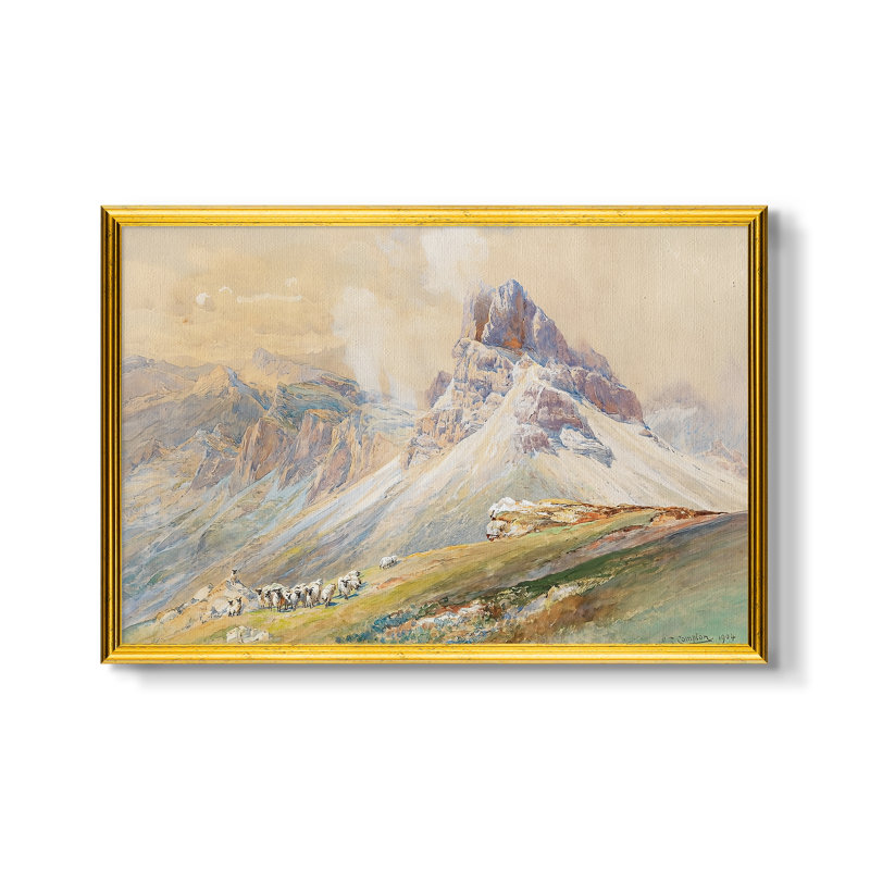 From the Dolomites (Aus den Dolomiten), 1904 - Edward Theodore Compton - Toile encadrée sur mesure, 16 po x 22 po