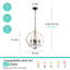 Lustre géométrique en bois vieilli style campagnard à 4 lumières Uman-1456047376
