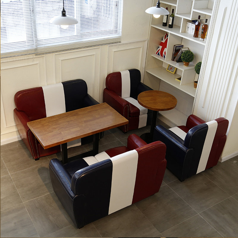 Banc rembourré en similicuir American Retro Cafe