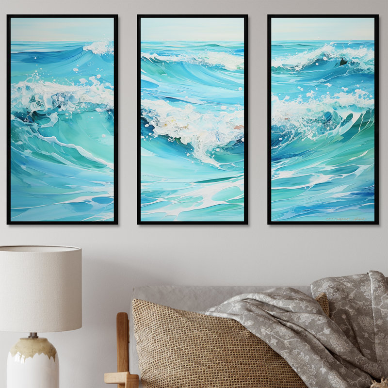 Ensemble de salon Ocean Charm, Cadre flottant noir, H 40 po x l 60 po x P 1 po