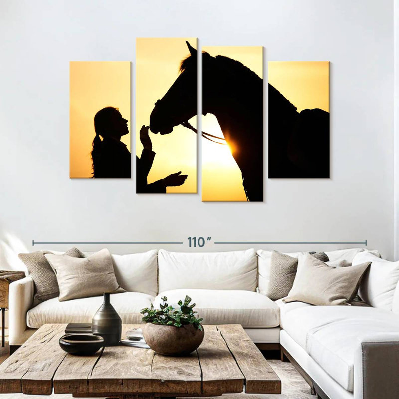 Cheval et fille Brampt, H 54 po x l 84 po